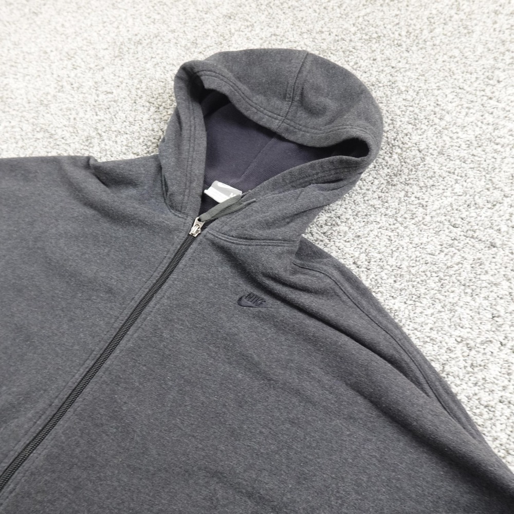 VTG Nike Hoodie Womens M Gray Full Zip Sweatshirt Jacket Swoosh Athletic 00s Y2K